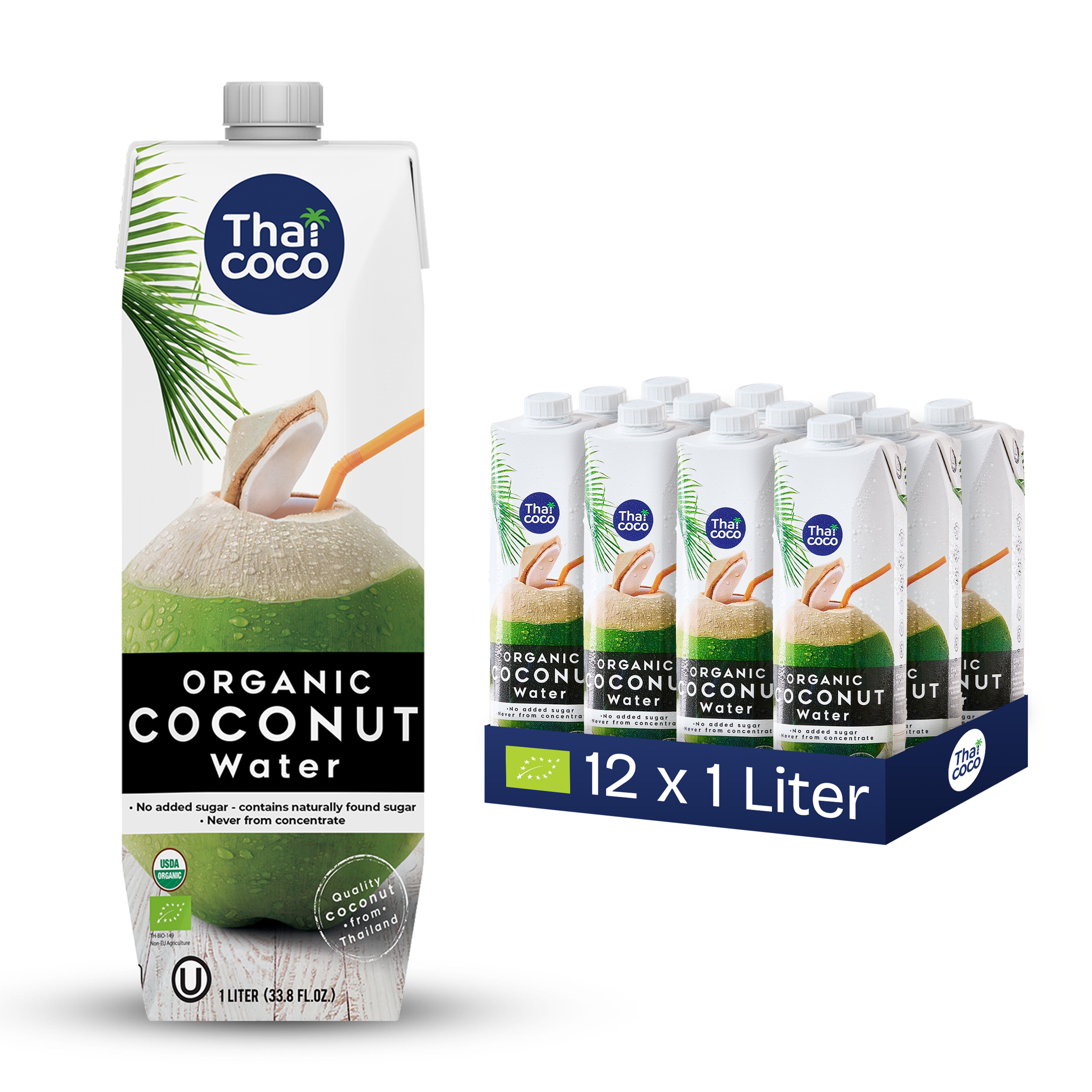 12 x organic coconut water 1000 ml