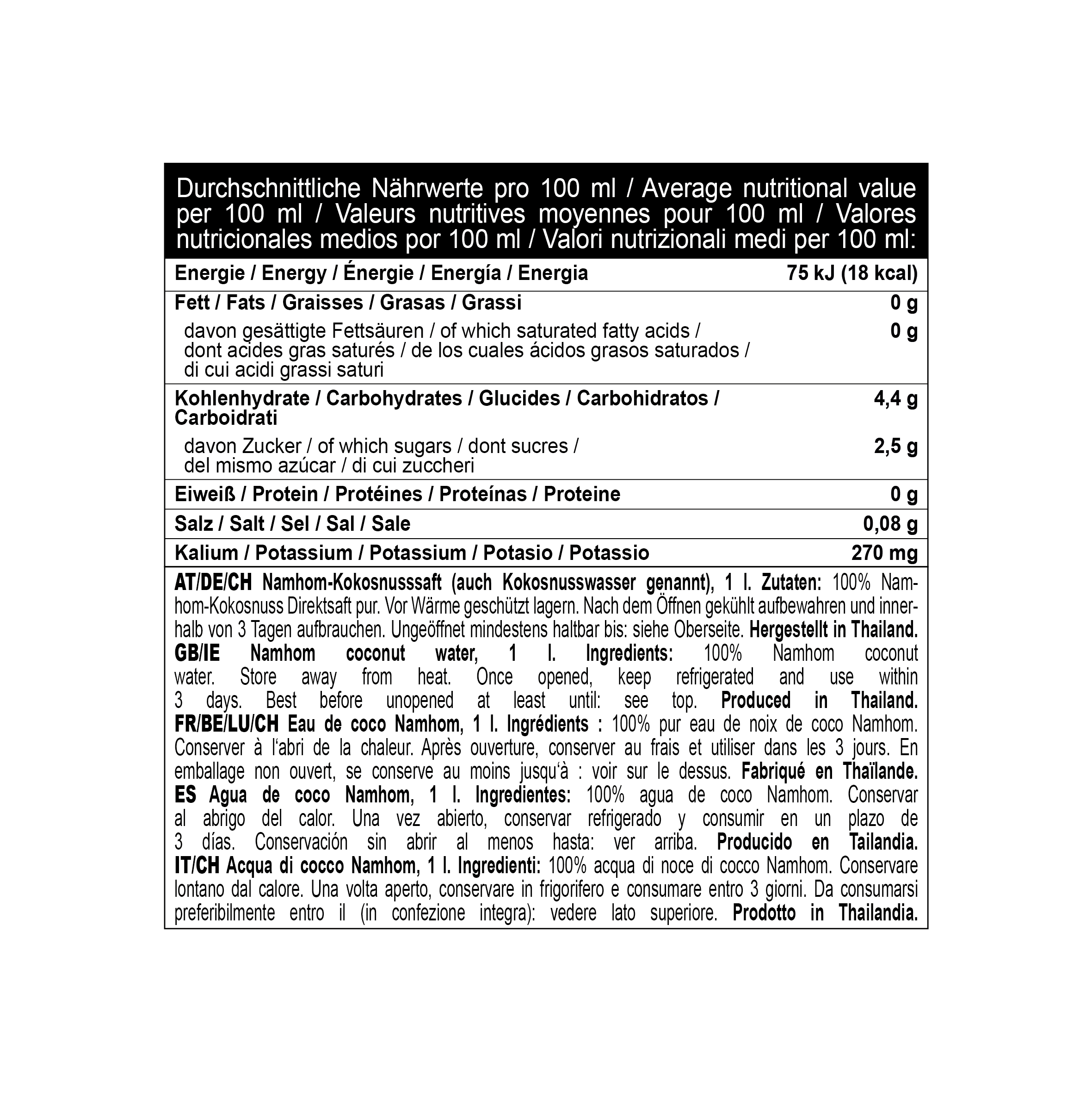 12 x coconut water 1000 ml
