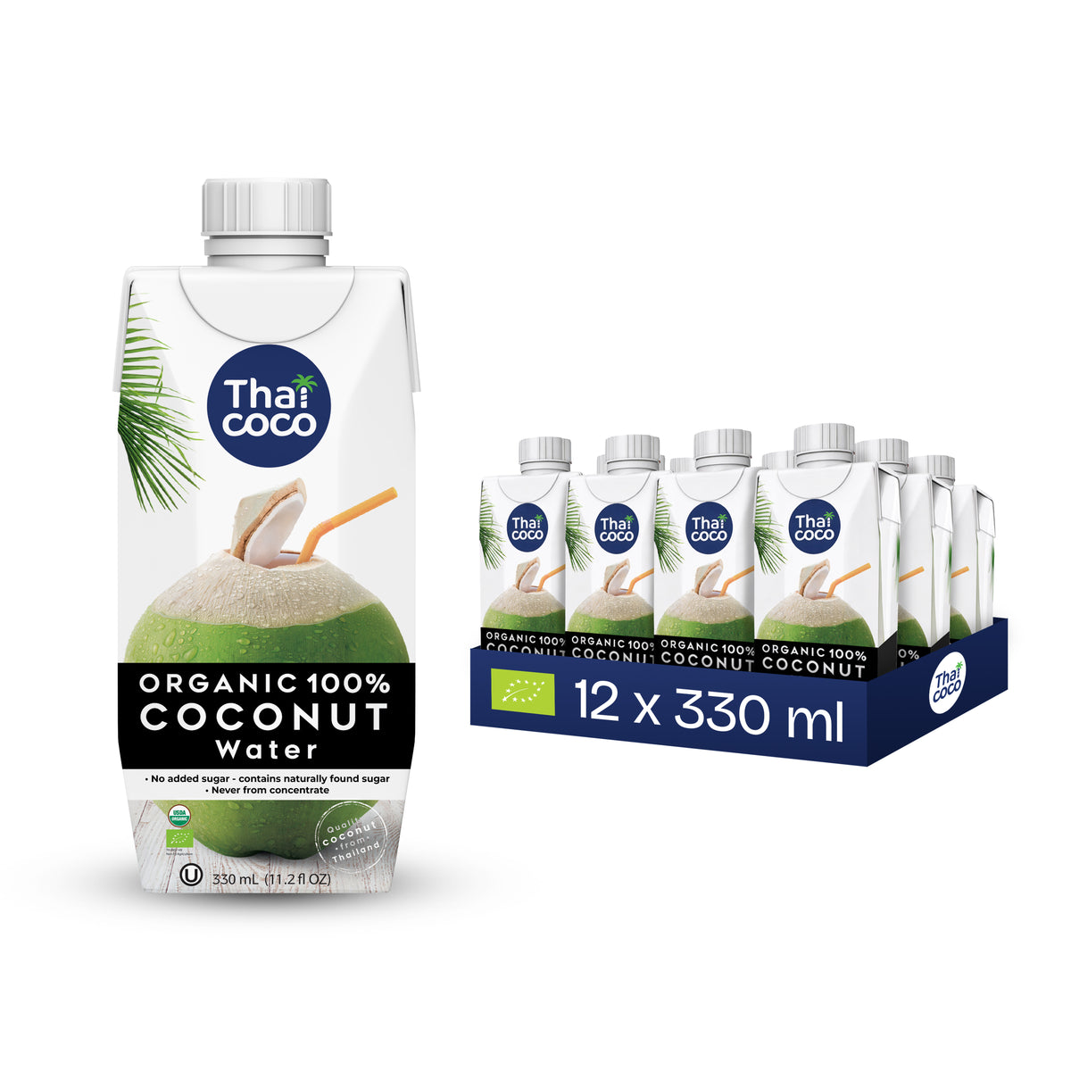 Thai Coco 12 x Bio-Kokoswasser 330 ml