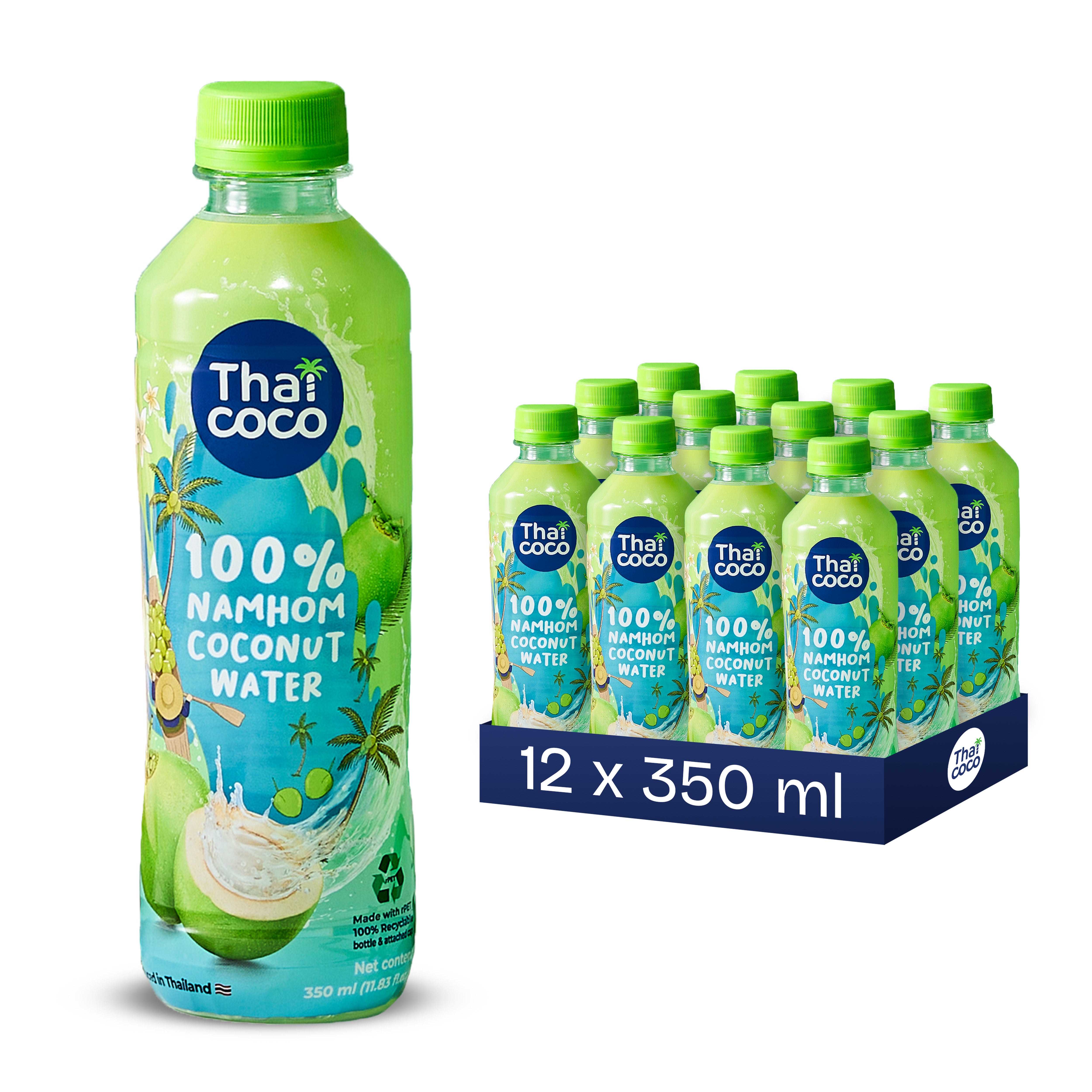 12 x 100% Nam Hom-Kokoswasser 350 ml - PET Flasche